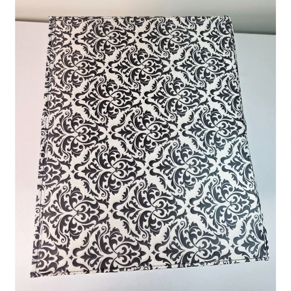 JOY MANGANO Better Beauty Bag Cube Black & White Paisley Collapsible Shell Only